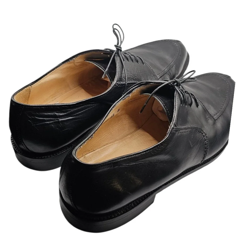 PRONTO UOMO Black Leather‎ Split Toe Oxfords Lace Up Shoes Men's Sz 13M US/46 EU